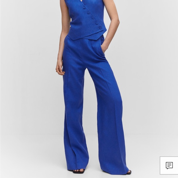 Mango Double Breasted Vest in blue, Size L. Coordinate set - Picture 8 of 8